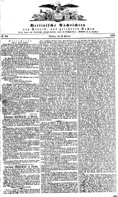 Berlinische Nachrichten von Staats- und gelehrten Sachen Dienstag 10. Februar 1857