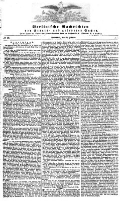 Berlinische Nachrichten von Staats- und gelehrten Sachen Samstag 28. Februar 1857