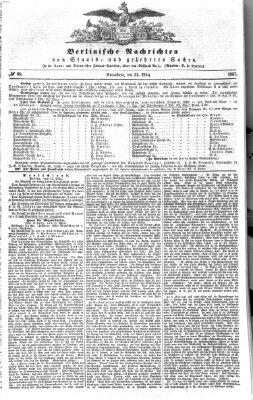 Berlinische Nachrichten von Staats- und gelehrten Sachen Samstag 21. März 1857