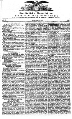 Berlinische Nachrichten von Staats- und gelehrten Sachen Freitag 17. April 1857