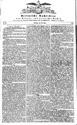 Berlinische Nachrichten von Staats- und gelehrten Sachen Sonntag 19. April 1857