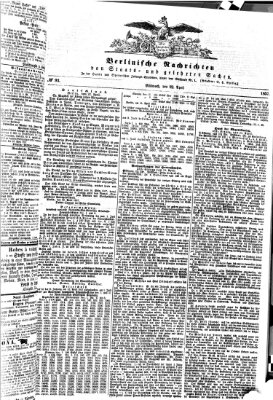 Berlinische Nachrichten von Staats- und gelehrten Sachen Mittwoch 22. April 1857