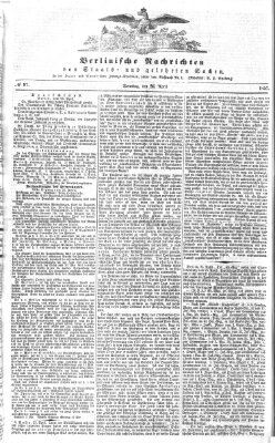 Berlinische Nachrichten von Staats- und gelehrten Sachen Sonntag 26. April 1857