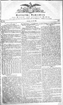 Berlinische Nachrichten von Staats- und gelehrten Sachen Dienstag 12. Mai 1857