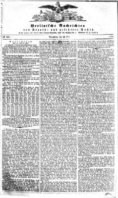 Berlinische Nachrichten von Staats- und gelehrten Sachen Samstag 16. Mai 1857