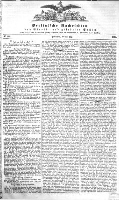 Berlinische Nachrichten von Staats- und gelehrten Sachen Samstag 23. Mai 1857