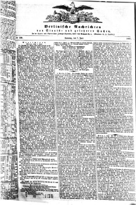 Berlinische Nachrichten von Staats- und gelehrten Sachen Sonntag 7. Juni 1857