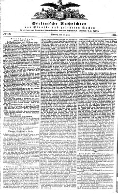 Berlinische Nachrichten von Staats- und gelehrten Sachen Mittwoch 17. Juni 1857