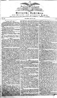 Berlinische Nachrichten von Staats- und gelehrten Sachen Samstag 27. Juni 1857