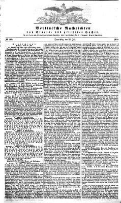 Berlinische Nachrichten von Staats- und gelehrten Sachen Donnerstag 22. Juli 1858