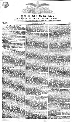 Berlinische Nachrichten von Staats- und gelehrten Sachen Samstag 24. Juli 1858