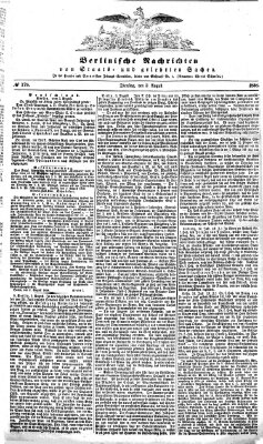 Berlinische Nachrichten von Staats- und gelehrten Sachen Dienstag 3. August 1858