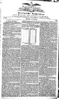 Berlinische Nachrichten von Staats- und gelehrten Sachen Donnerstag 12. August 1858