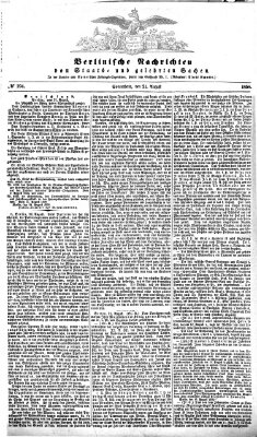 Berlinische Nachrichten von Staats- und gelehrten Sachen Samstag 21. August 1858