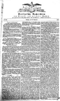 Berlinische Nachrichten von Staats- und gelehrten Sachen Dienstag 14. September 1858