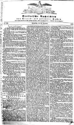 Berlinische Nachrichten von Staats- und gelehrten Sachen Donnerstag 16. September 1858