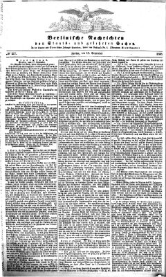 Berlinische Nachrichten von Staats- und gelehrten Sachen Freitag 17. September 1858