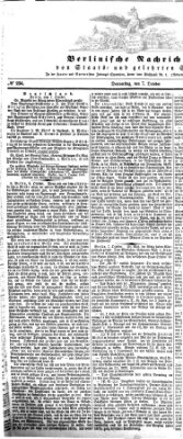 Berlinische Nachrichten von Staats- und gelehrten Sachen Donnerstag 7. Oktober 1858