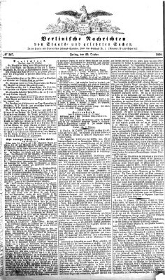 Berlinische Nachrichten von Staats- und gelehrten Sachen Freitag 22. Oktober 1858