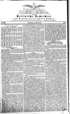 Berlinische Nachrichten von Staats- und gelehrten Sachen Donnerstag 28. Oktober 1858