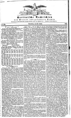 Berlinische Nachrichten von Staats- und gelehrten Sachen Samstag 30. Oktober 1858