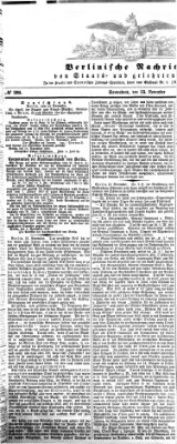 Berlinische Nachrichten von Staats- und gelehrten Sachen Samstag 13. November 1858