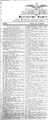 Berlinische Nachrichten von Staats- und gelehrten Sachen Sonntag 14. November 1858