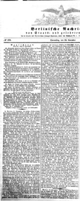 Berlinische Nachrichten von Staats- und gelehrten Sachen Donnerstag 18. November 1858