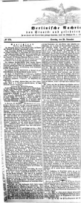 Berlinische Nachrichten von Staats- und gelehrten Sachen Sonntag 28. November 1858