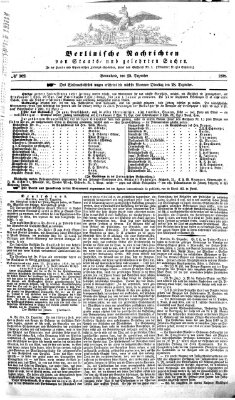 Berlinische Nachrichten von Staats- und gelehrten Sachen Samstag 25. Dezember 1858