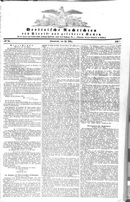 Berlinische Nachrichten von Staats- und gelehrten Sachen Samstag 16. März 1867