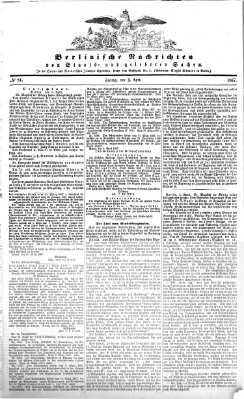 Berlinische Nachrichten von Staats- und gelehrten Sachen Freitag 5. April 1867