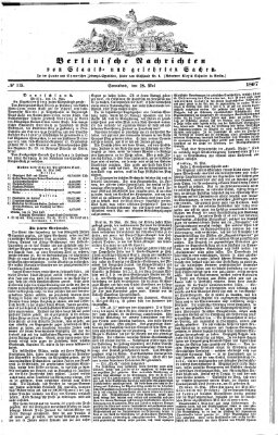 Berlinische Nachrichten von Staats- und gelehrten Sachen Samstag 18. Mai 1867