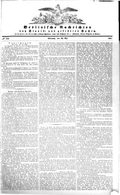 Berlinische Nachrichten von Staats- und gelehrten Sachen Mittwoch 22. Mai 1867