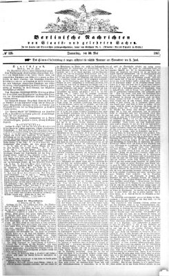 Berlinische Nachrichten von Staats- und gelehrten Sachen Donnerstag 30. Mai 1867