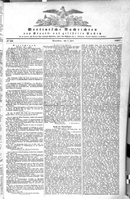 Berlinische Nachrichten von Staats- und gelehrten Sachen Samstag 1. Juni 1867