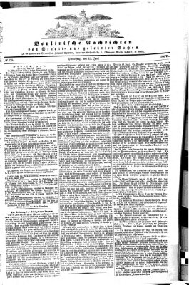 Berlinische Nachrichten von Staats- und gelehrten Sachen Donnerstag 13. Juni 1867