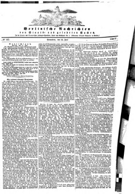 Berlinische Nachrichten von Staats- und gelehrten Sachen Samstag 15. Juni 1867