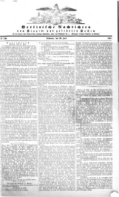 Berlinische Nachrichten von Staats- und gelehrten Sachen Mittwoch 19. Juni 1867