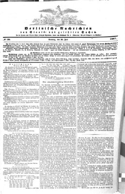 Berlinische Nachrichten von Staats- und gelehrten Sachen Sonntag 30. Juni 1867