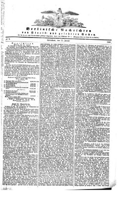 Berlinische Nachrichten von Staats- und gelehrten Sachen Samstag 11. Januar 1868