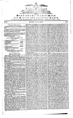 Berlinische Nachrichten von Staats- und gelehrten Sachen Samstag 18. Januar 1868