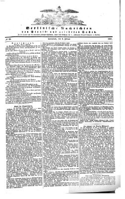 Berlinische Nachrichten von Staats- und gelehrten Sachen Samstag 8. Februar 1868