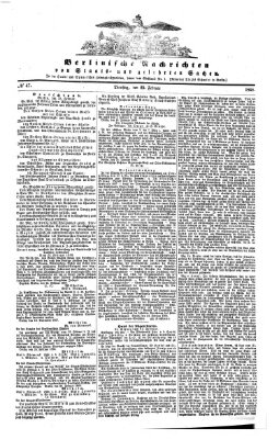 Berlinische Nachrichten von Staats- und gelehrten Sachen Dienstag 25. Februar 1868