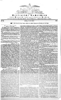 Berlinische Nachrichten von Staats- und gelehrten Sachen Freitag 10. April 1868