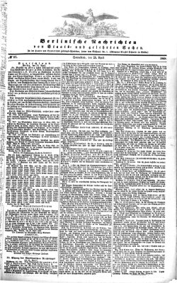 Berlinische Nachrichten von Staats- und gelehrten Sachen Samstag 25. April 1868