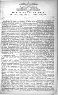 Berlinische Nachrichten von Staats- und gelehrten Sachen Freitag 19. Juni 1868