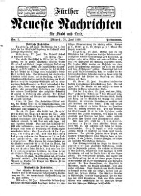 Fürther neueste Nachrichten für Stadt und Land (Fürther Abendzeitung) Mittwoch 30. Juni 1869