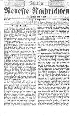 Fürther neueste Nachrichten für Stadt und Land (Fürther Abendzeitung) Sonntag 15. August 1869