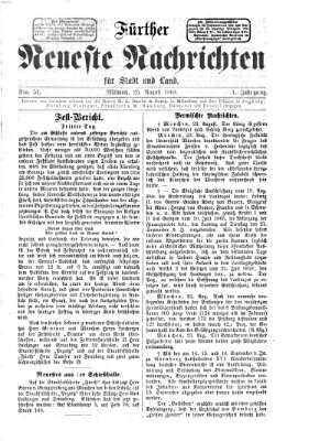 Fürther neueste Nachrichten für Stadt und Land (Fürther Abendzeitung) Mittwoch 25. August 1869